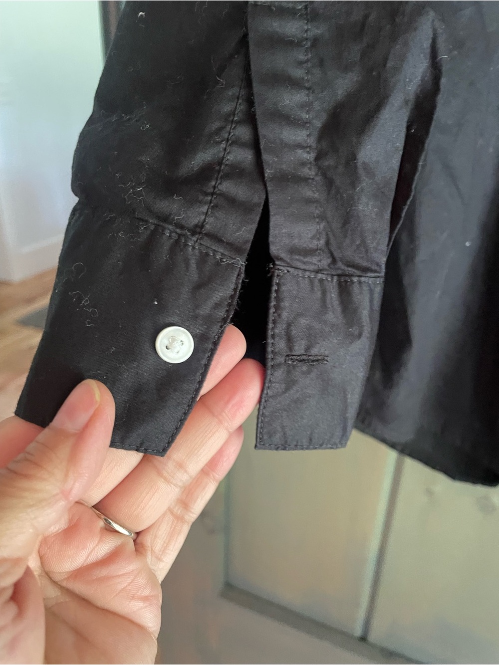 Old Navy Black Boyfriend Shirt - Picture 4 of 4